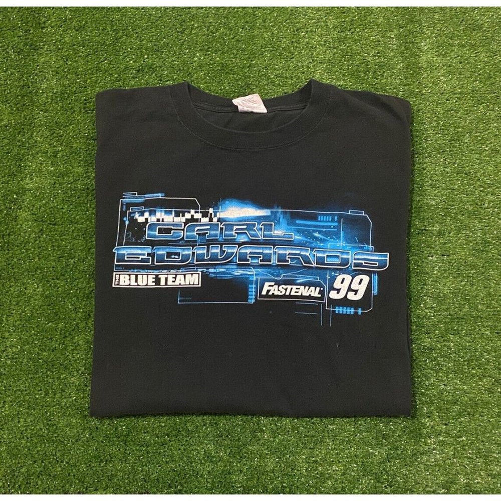 vintage YTK Chase Authentic Carl Edwards #99 The Blue team Fastenal T-shirt 2XL